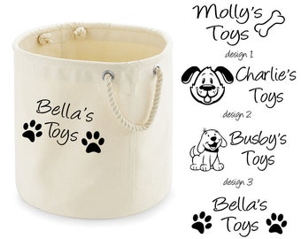 Personalised Dog Toy storage bag organiser