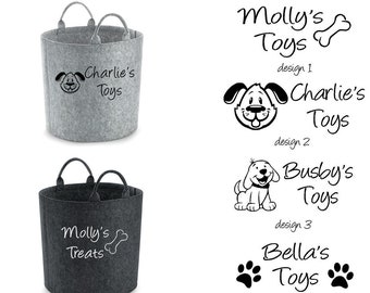 Personalised Dog Toy storage bag organiser