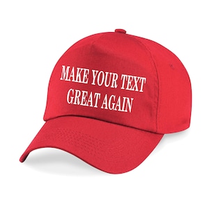Personalised MAGA Make America Great Again Custom Printed Baseball Cap Hat - Mens, Womans, Ladies Unisex - your own text