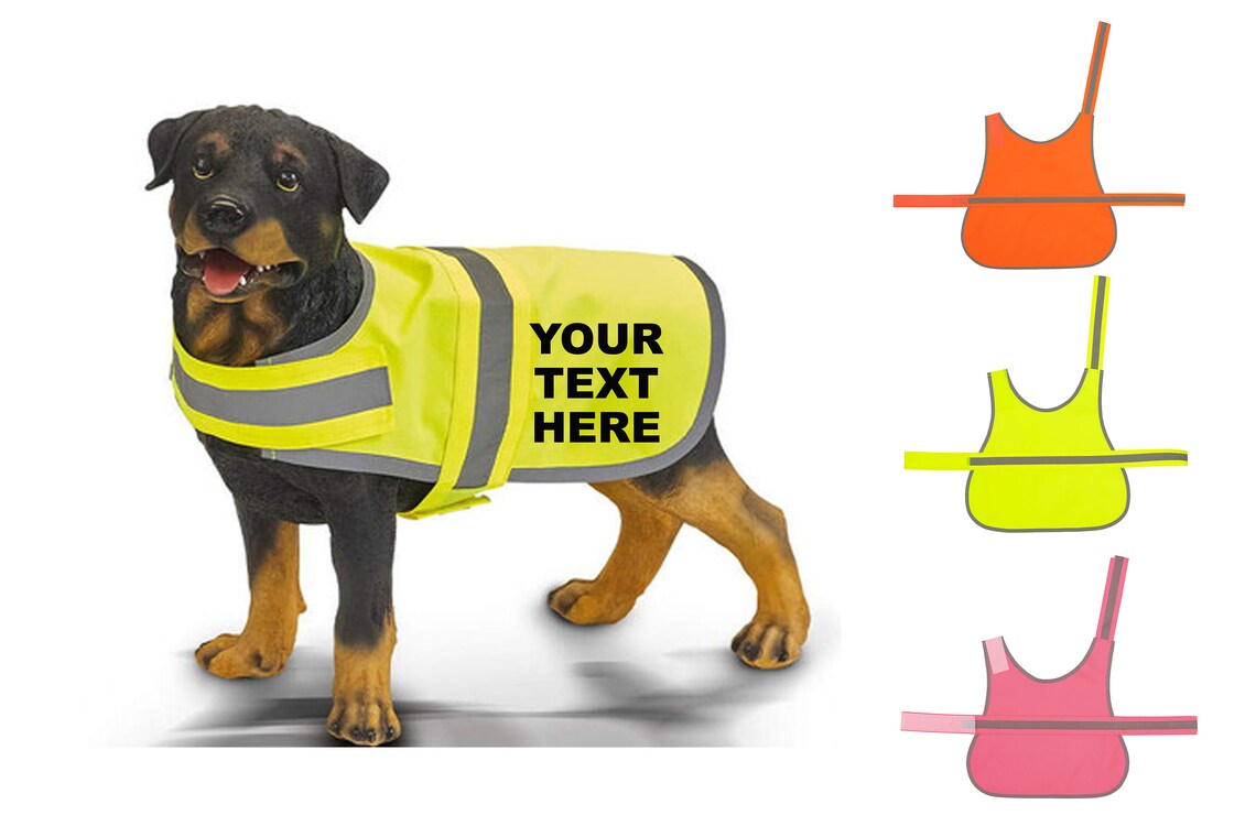 Personalised Dog High vis Vest Coat safety reflective pet Etsy