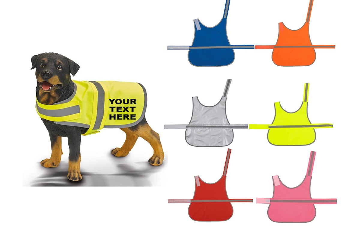 Personalised Dog High Vis Vest Coat Safety Reflective Pet Etsy UK