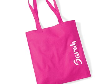 Personalised Name Tote Bag Add custom name of your choice Canvas bag Gift idea Christmas Birthday Present gift bag