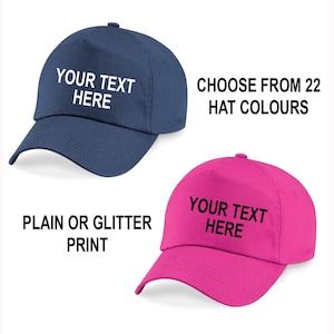 Personalised Custom Printed Baseball Cap Hat - Mens, Womans, Ladies - any text
