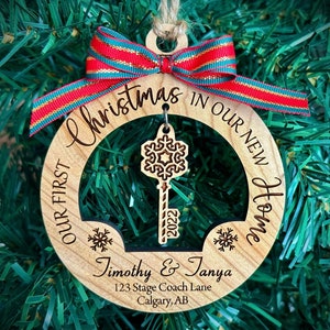 Personalized Our First Home Christmas Ornament, Our First Christmas in Our New Home, Custom, Wooden, 2023
