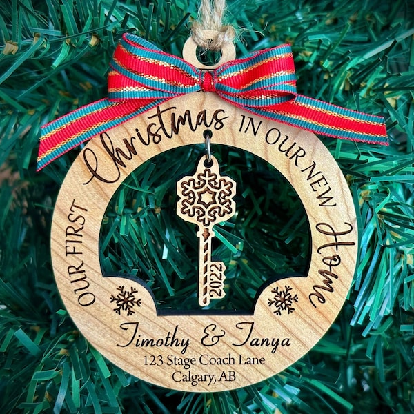 Personalized First Home Christmas Ornament, New Home Gift, Custom, Wooden 2026