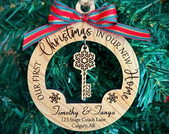 Personalized Our First Home Christmas Ornament, Our First Christmas in Our New Home, Custom, Wooden, 2023