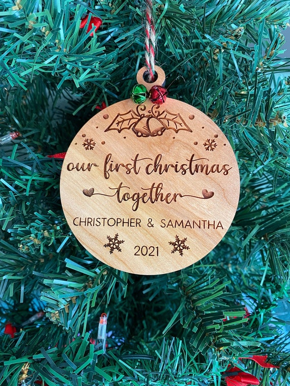 Our First Christmas Personalized Together Wooden Christmas Tree Ornament 602499