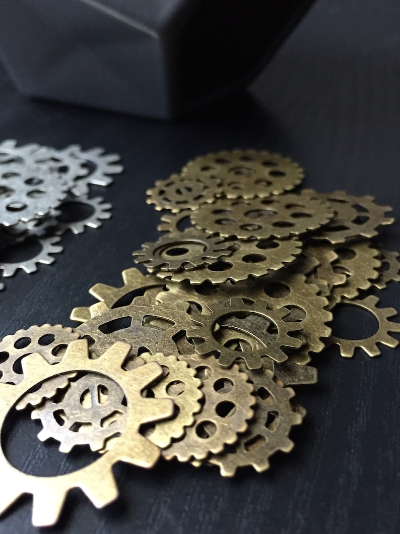 30pc Steampunk Gears & Cogs Steampunk Charms Steampunk Etsy