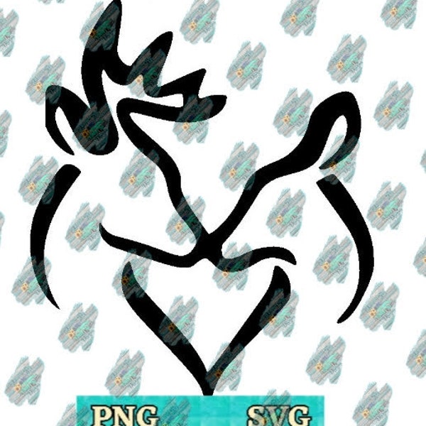 Deer Couple SVG PNG Digital Download// Buck and Doe Clip Art