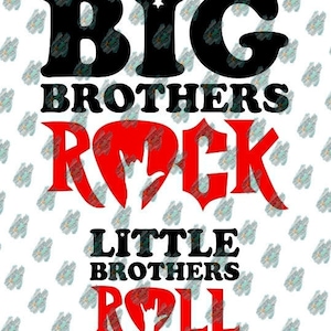 Big Brothers Rock, Little Brothers Roll SVG Cut File// Matching Brothers Cut File for Silhouette Cricut