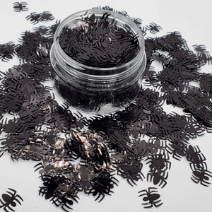 Black Spiders// Halloween Glitter// Halloween Spider Shapes