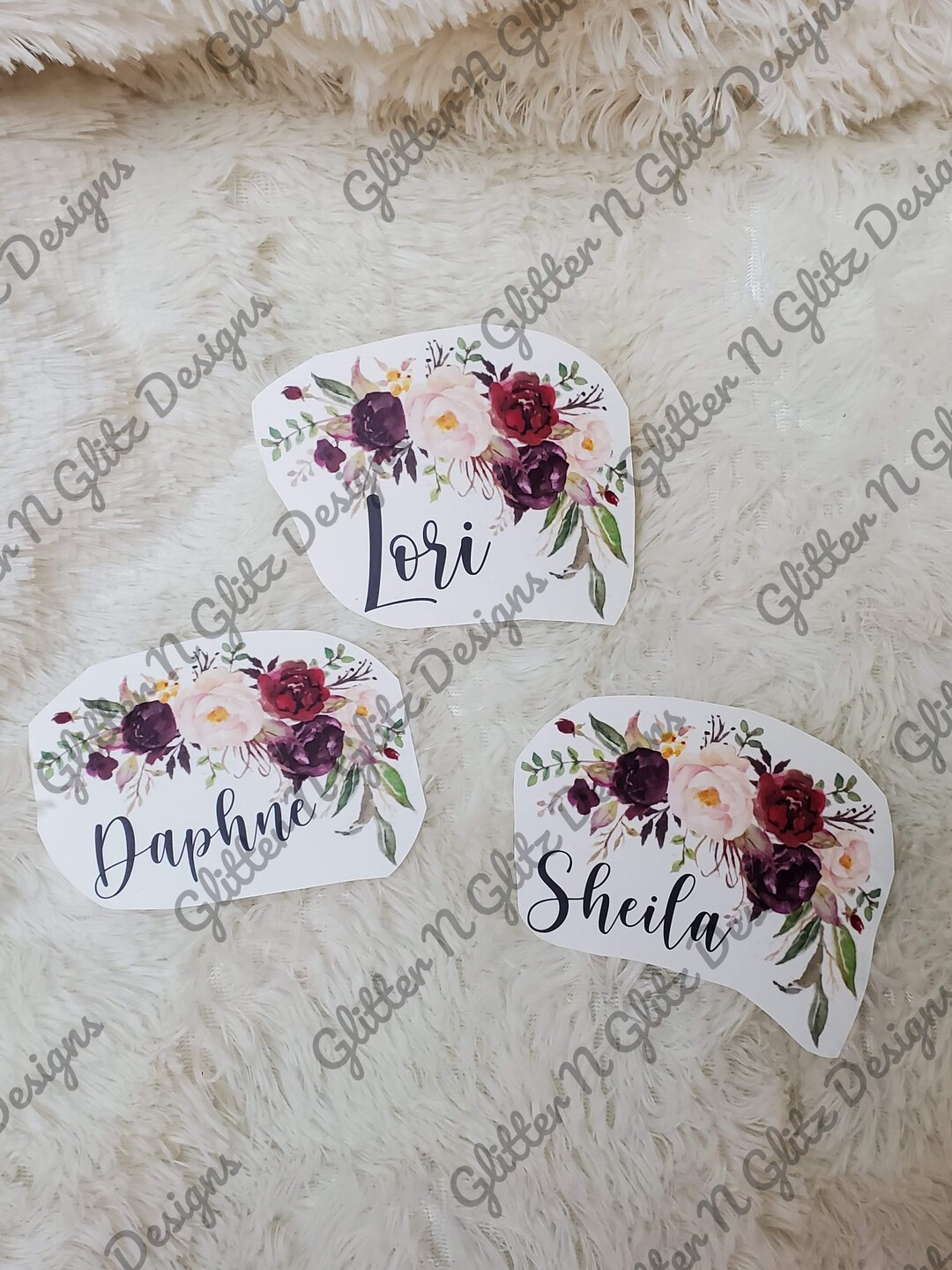 Personalized Floral Waterslide Decal// Name Waterslide for Etsy