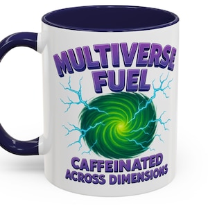 Taza de combustible multiverso / Taza de café divertida de ciencia ficción / Humor sobre energía espacial