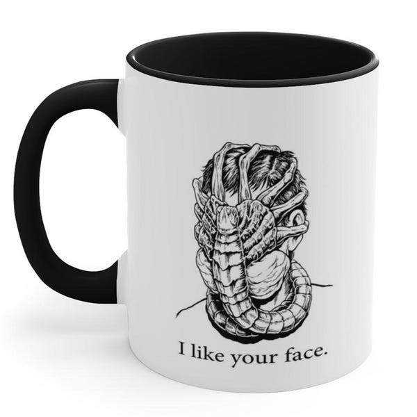 I Like Your Face Mug | Funny Alien Love Cup | Nerd Gift for Partner