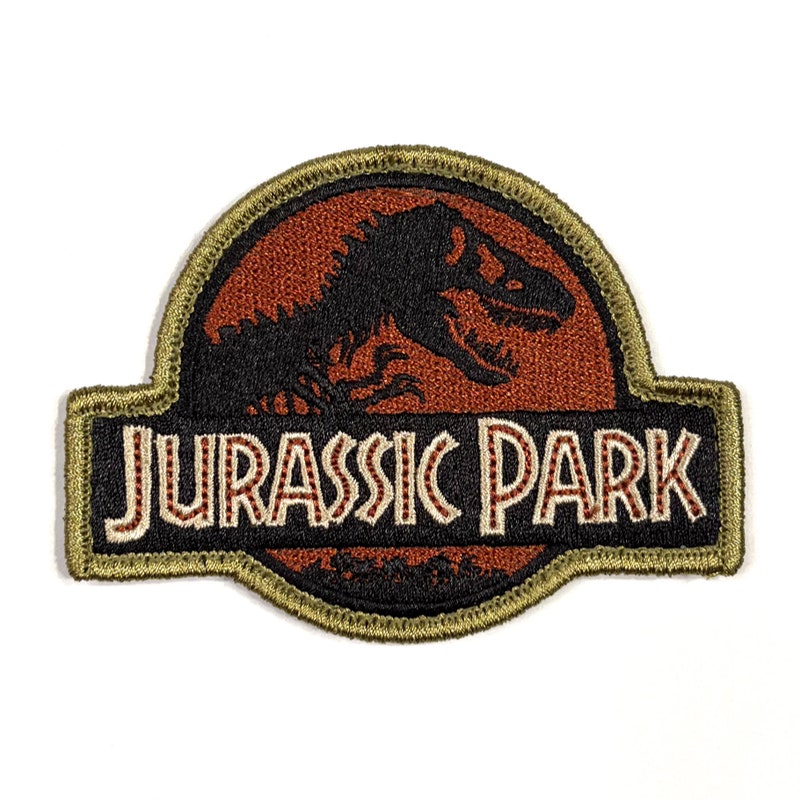 Jurassic Park Dinosaur Embroidered Patch – Iron-On / Sew-On – UK Made