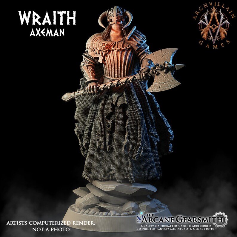 Wraith 3D Printed Fantasy Miniature D&amp;D / Pathfinder / | Etsy