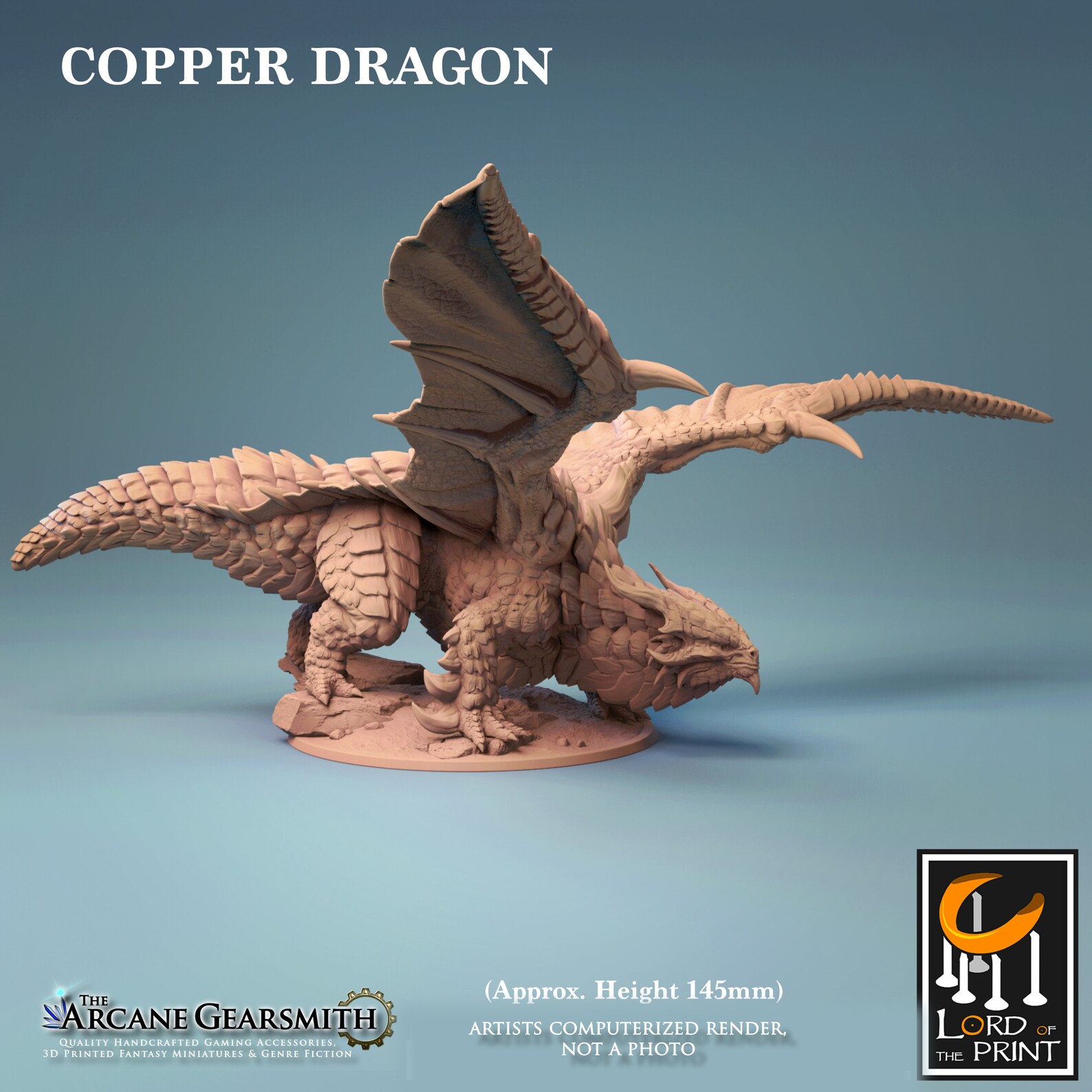 Copper Dragon Lord of the Print D&D / Pathfinder / Etsy