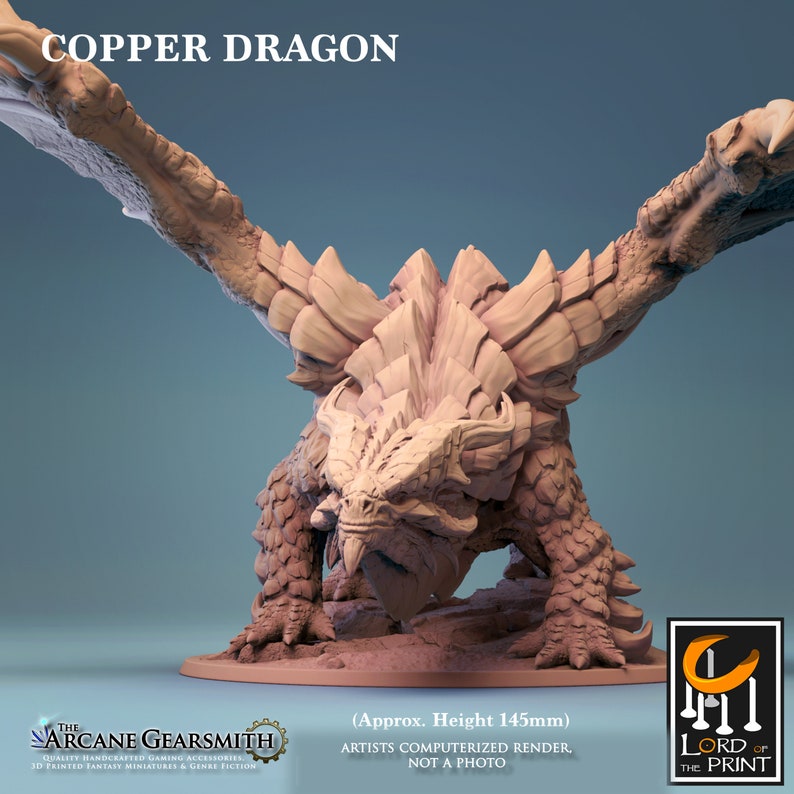 Copper Dragon Lord of the Print D&D / Pathfinder / Etsy