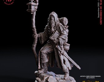 The Exiled Mage • Grimoires of Madness • Flesh of Gods • 3D Printed Fantasy Miniature • D&D / Pathfinder / Tabletop RPG •