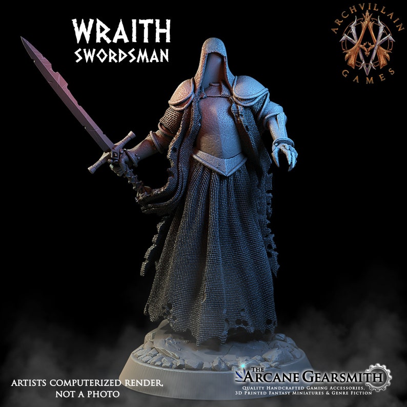 Wraith 3D Printed Fantasy Miniature D&amp;D / Pathfinder / | Etsy