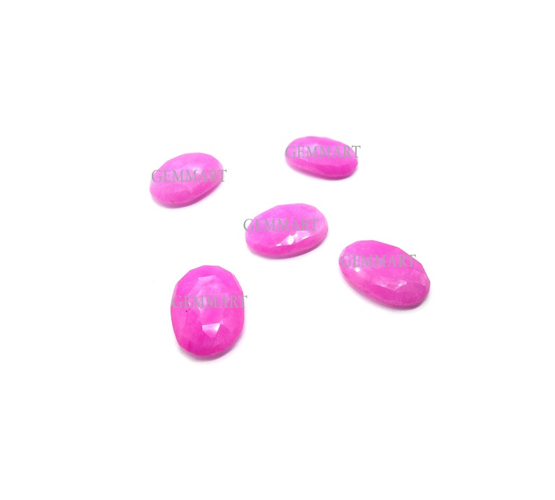 Lot Of Oval Shape Chalcedony Loose Gemstones 27mm18mm25mmx18mm GMLS009 Quality Hot Pink Chalcedony Faceted Cabochons 5 pcs A Size