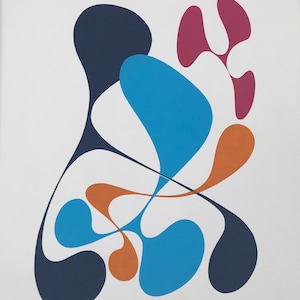 Abstract Screenprint, Vintage Screenprint, Abstract Silkscreen