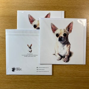 Chihuahua - Carte de voeux par Matt Hunter Artist - Chi-WOW-a