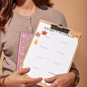 fall themed planner single page digital download.