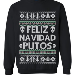 OnCoast Feliz Havidad Putos | Ugly Christmas Sweater | Funny Ugly Christmas Sweater | Holiday Gift | Navideño