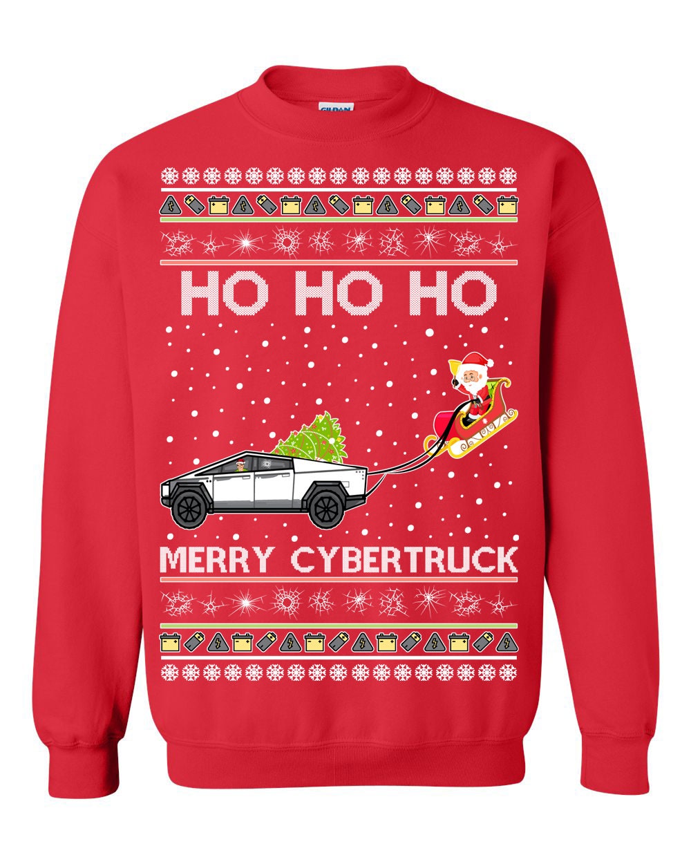 Sudadera fea de Navidad con diseno de Papa Noel y Merry Cybertruck de Tesla de OnCoast Sueter feo de Navidad divertido Regalo navideno Etsy Mexico