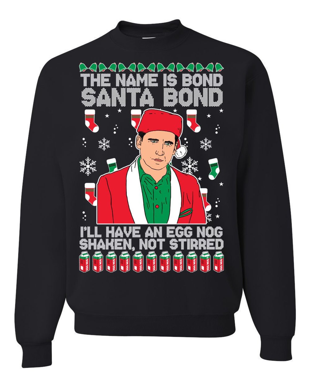 Moletom Natalino Wild Bobby - Estampa "Santa's Coming" Michael Scott | Divertido Para Festas Temáticas