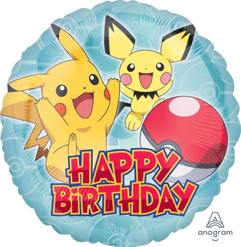Carte Anniversaire Pikachu à Imprimer Pokemon Pikachu joyeux anniversaire 18 feuille Mylar | Etsy