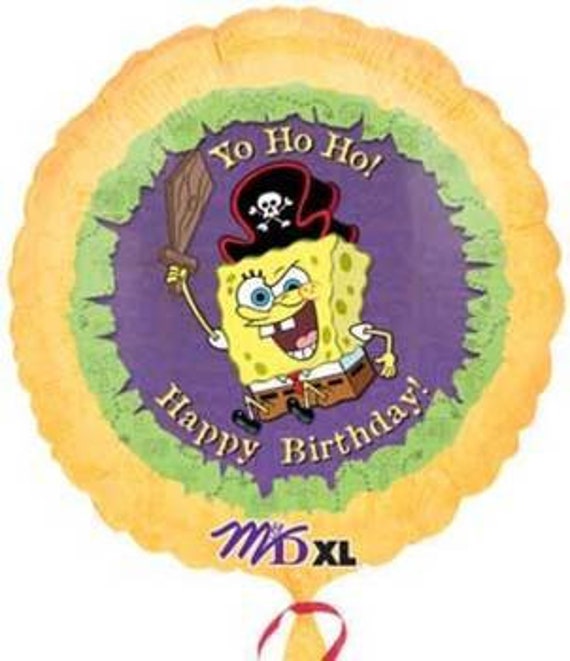 Spongebob Squarepants Pirate Yo Ho Ho Happy Birthday 18 Etsy