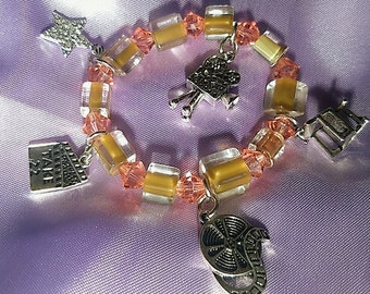 Bettelarmband - Furnace Art Glasperlen mit Swarovski Crystal Beads mit Movie Theam Armband