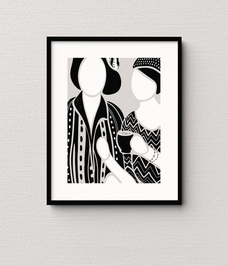 Modern Gallery Wall Art Set of 5, Scandinavian Black and White Wall Art