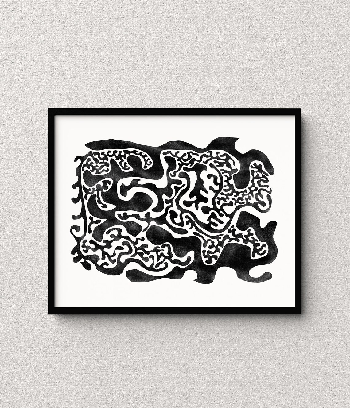 Modern Gallery Wall Art Set of 5, Scandinavian Black and White Wall Art