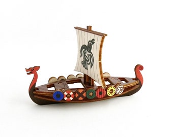 Viking Boat Pop UP Full Colour in A6, A5 or A4 size