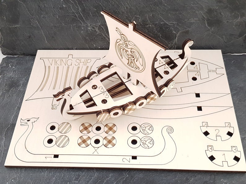 a4 size viking longboat kit etsy