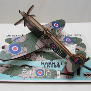 Spitfire Wood Gift Full Colour A6 engraved, A6 colour, A5, A4 size