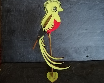Quetzal Bird Coloured Pop UP A6+ Wood Gift