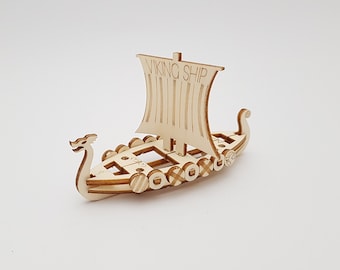 Viking Longboat wood Laser Cut