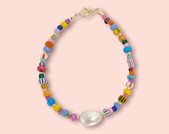 Single pearl bracelet colorful beads