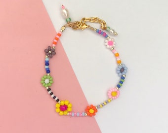 Daisy beaded sunflower bracelet/AnyaNord daisy jewelry/flower bracelet/jewelry gift/daisy bracelet/friendship bracelet