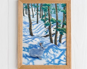 Snow Bunny - 5x7" Original Art Print (Postcard Size)