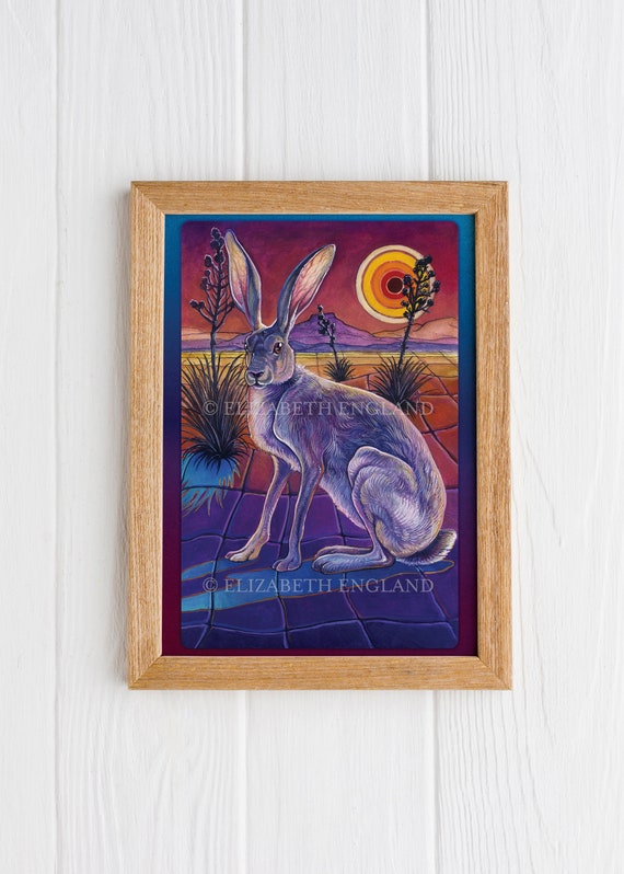 Psychedelic Jackrabbit - 5x7" Original Art Print (Postcard Size)