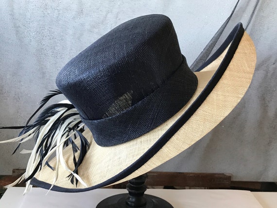 Classic Navy and Natural straw - image 1