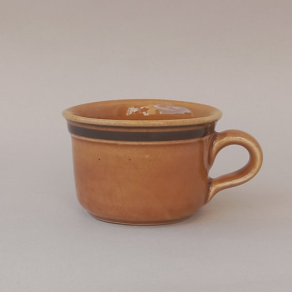 Vintage small brown cup 70s ceramic 150 ml 2.4" Czechoslovakia Retro cup Coffee Tea Retro drinkware Old kitchen pottery Gift Christmas