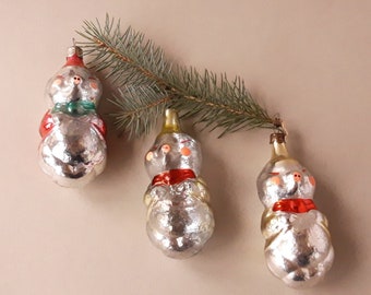 Kerst vintage glazen ornamenten set 3 speelgoed Varken Zeldzame Sovjet-kerstboom decor Sovjet glazen speelgoed Russisch Nieuwjaar Retro Kerst decor Dieren