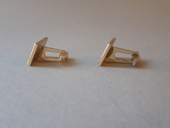 Vintage rectangular cuff links in silver color Re… - image 9