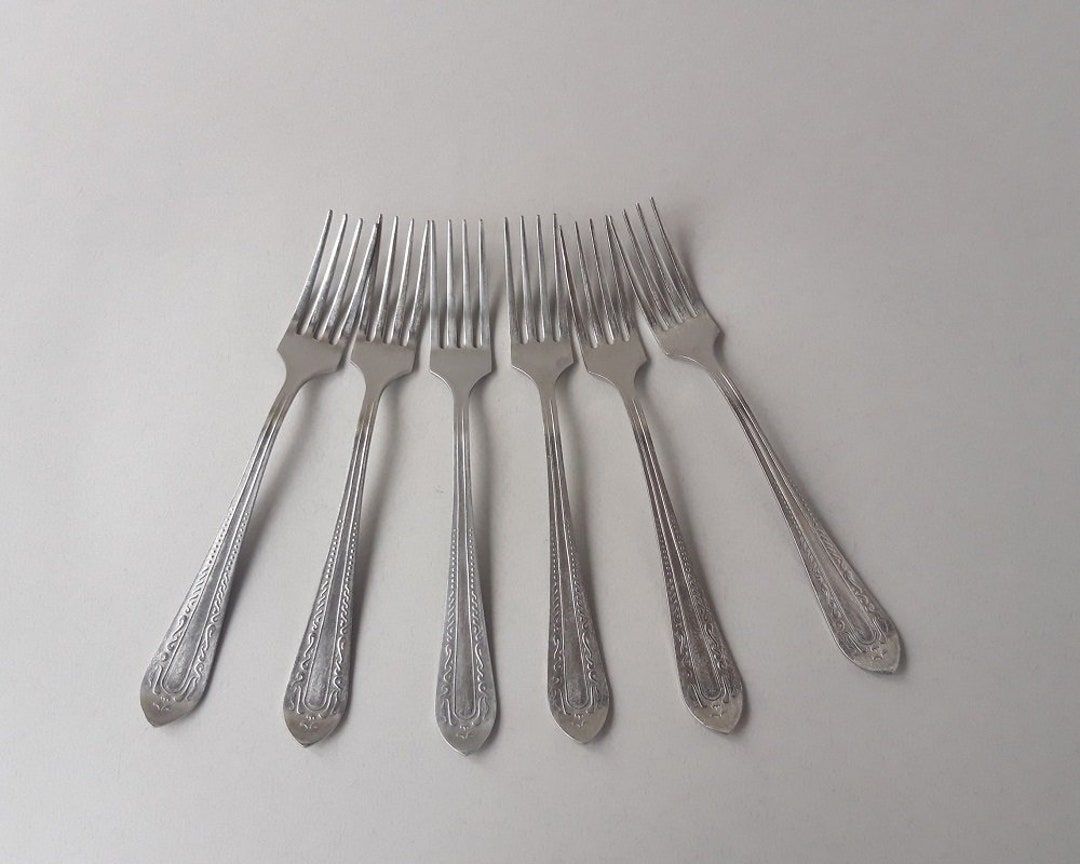 Rustic Table Fork Forks 6 Vintage Soviet Kitchen Decor Cutlery Set Rustic Serving Forks ...